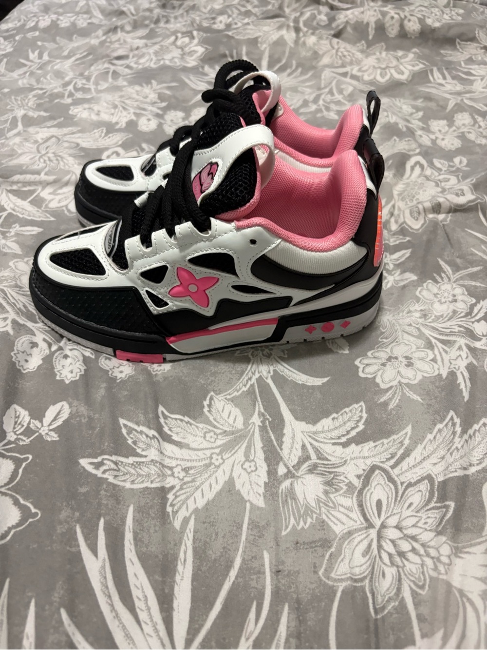 Louis Vuitton Pink, Black & White Athletic Sneakers - Picture 2 of 6